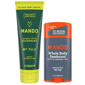 Mando Déodorant Corps Complet tube crème et stick solide emballage