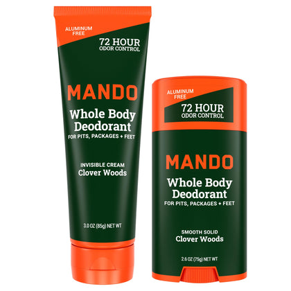 Mando Déodorant Corps Complet Tube crème et Stick solide vue de face