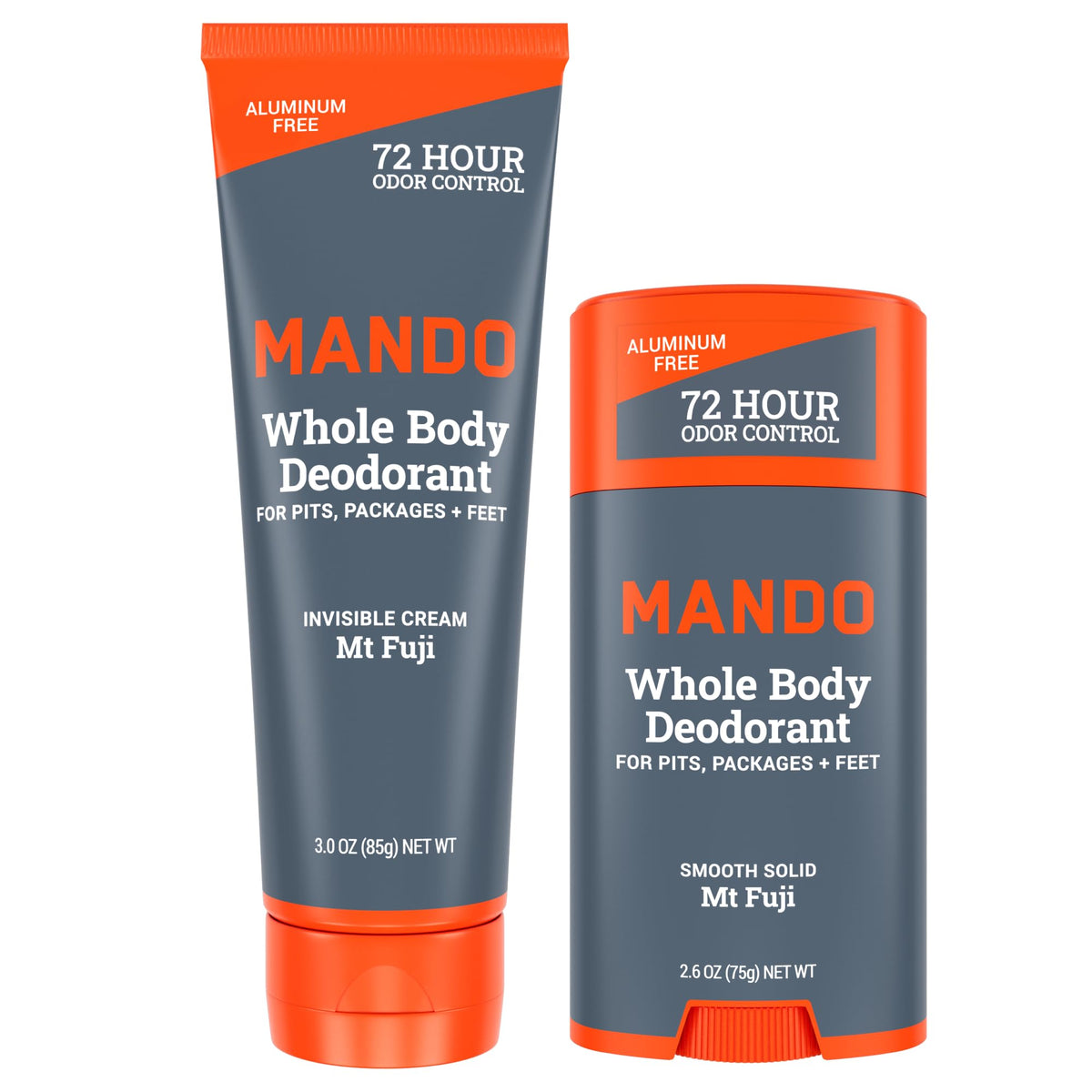 Mando Déodorant Corps Complet tube crème et stick solide vue de face