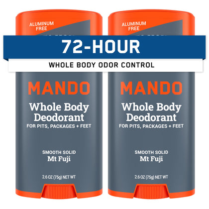 Mando Déodorant Corps Stick Solide 2,6 oz, paquet de 2 avec design Mt Fuji
