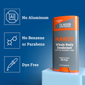 Mando Déodorant Corps Stick Solide, stick ouvert prêt à l'utilisation