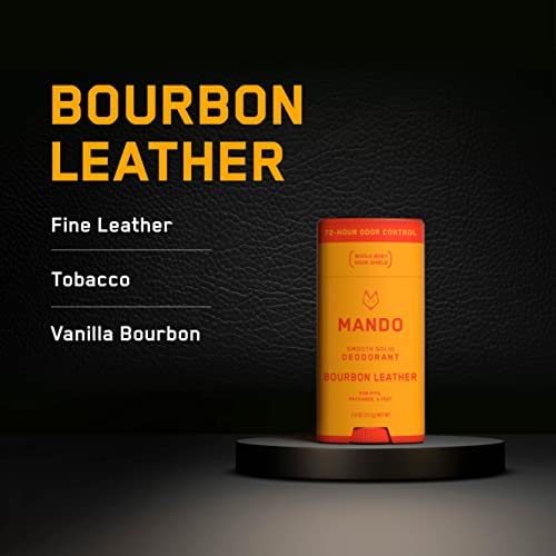 Mando déodorant en cuir bourbon - vue arrière du tube