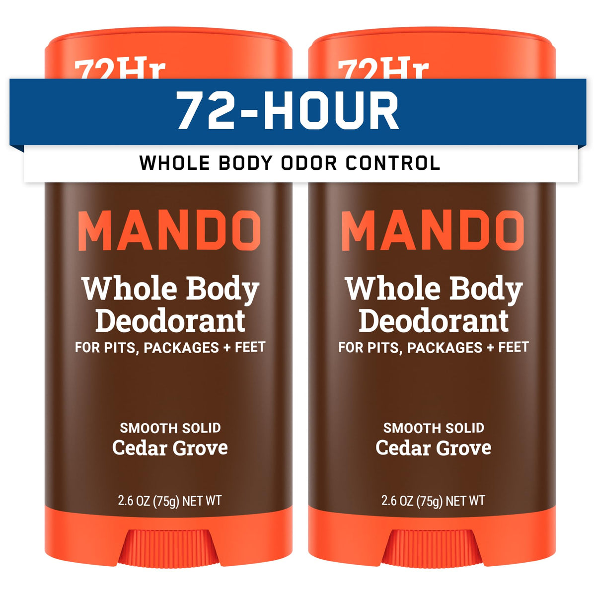 Mando Déodorant Solide Corps Complet pour Hommes, Cèdre, vue avant