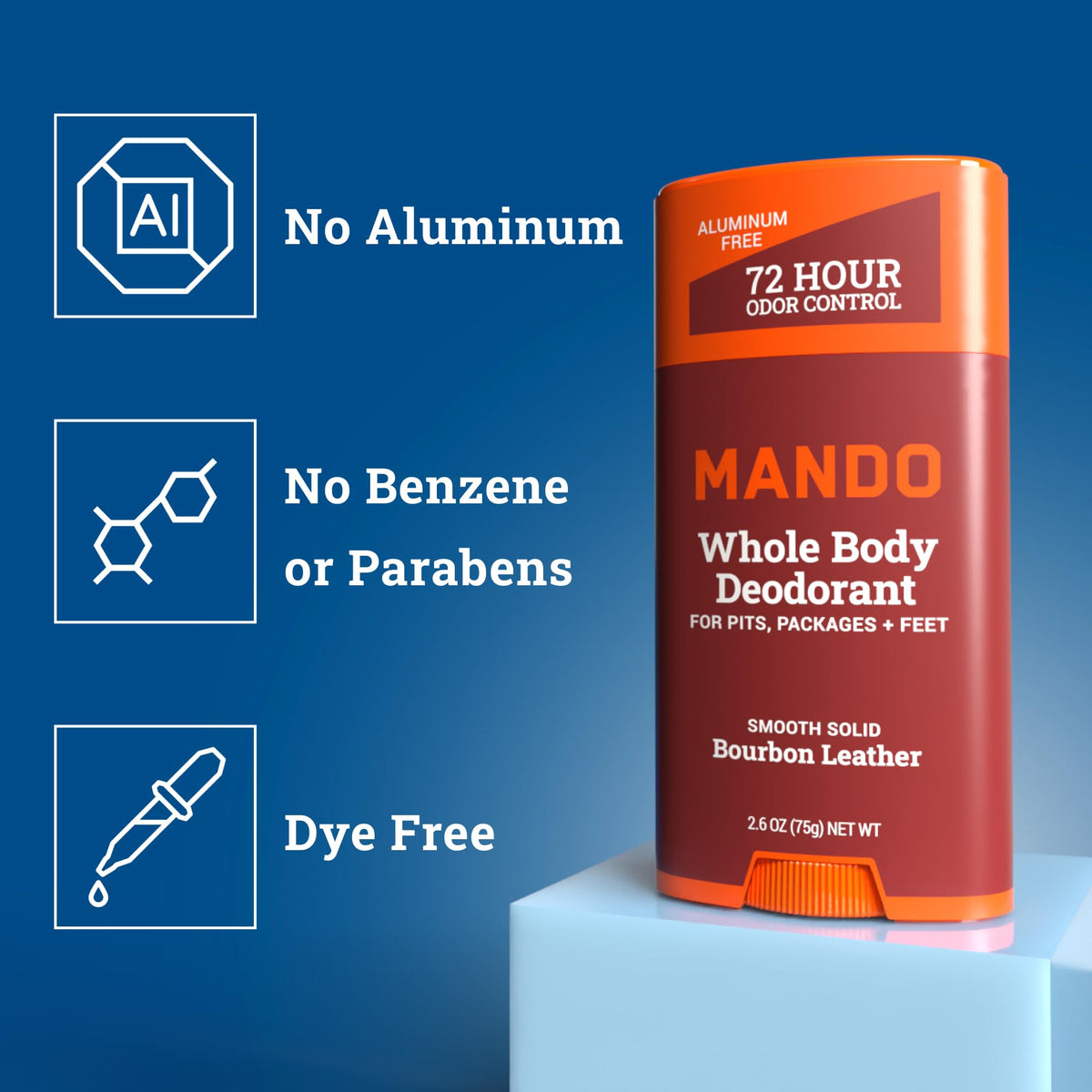 Mando Déodorant Solide Homme 2,6 oz packaging