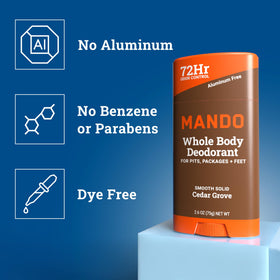 Mando Déodorant Solide pour Hommes, Cèdre, packaging