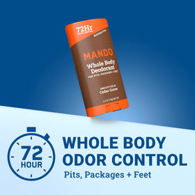 Mando Déodorant Solide, stick de 2,6 oz, Cèdre, présentation