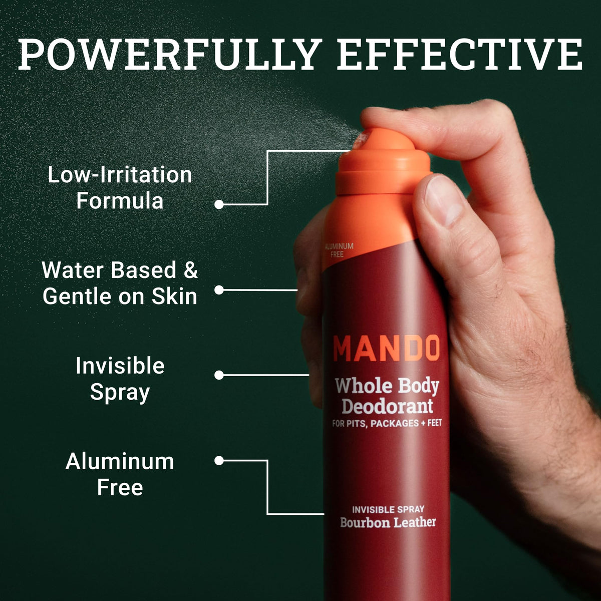 Mando Déodorant Spray 3,6 oz, côté gauche