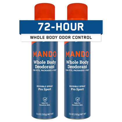 Mando déodorant spray invisible pour homme, vue avant