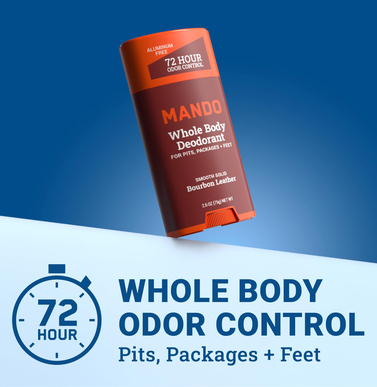 Mando déodorant stick solide 2,6 oz avec emballage
