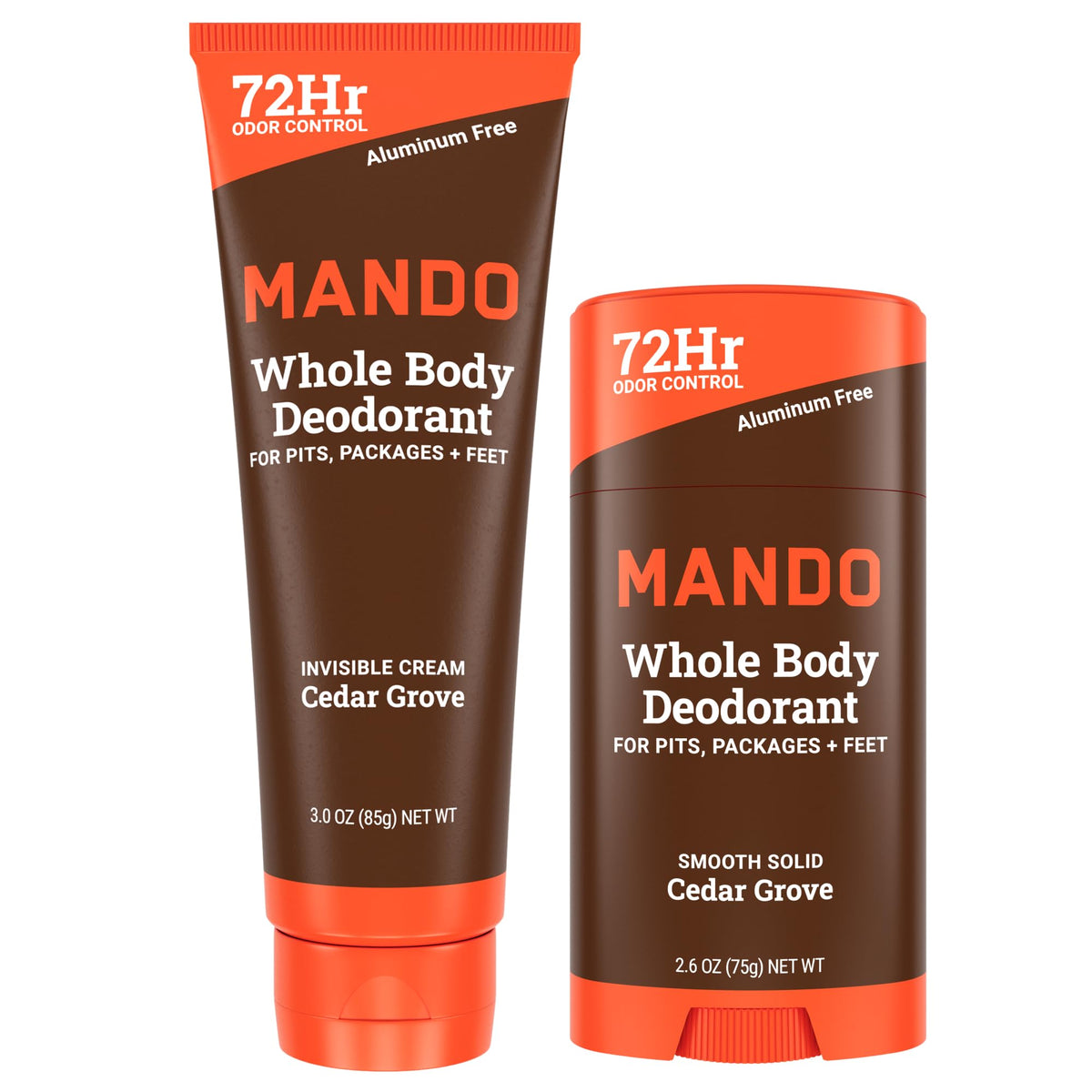 Mando Déodorant Tubulaire Crème vue de face avec étiquette Cèdre