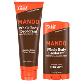 Mando Déodorant Tubulaire Crème vue de face avec étiquette Cèdre