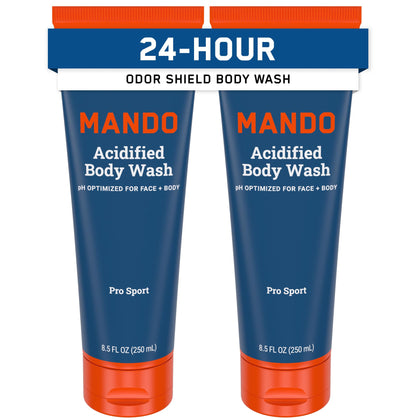 Mando Gel Douche 250 ml vue avant avec étiquette colorée