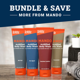 Mando Gel Douche 8,5 oz en situation d'utilisation
