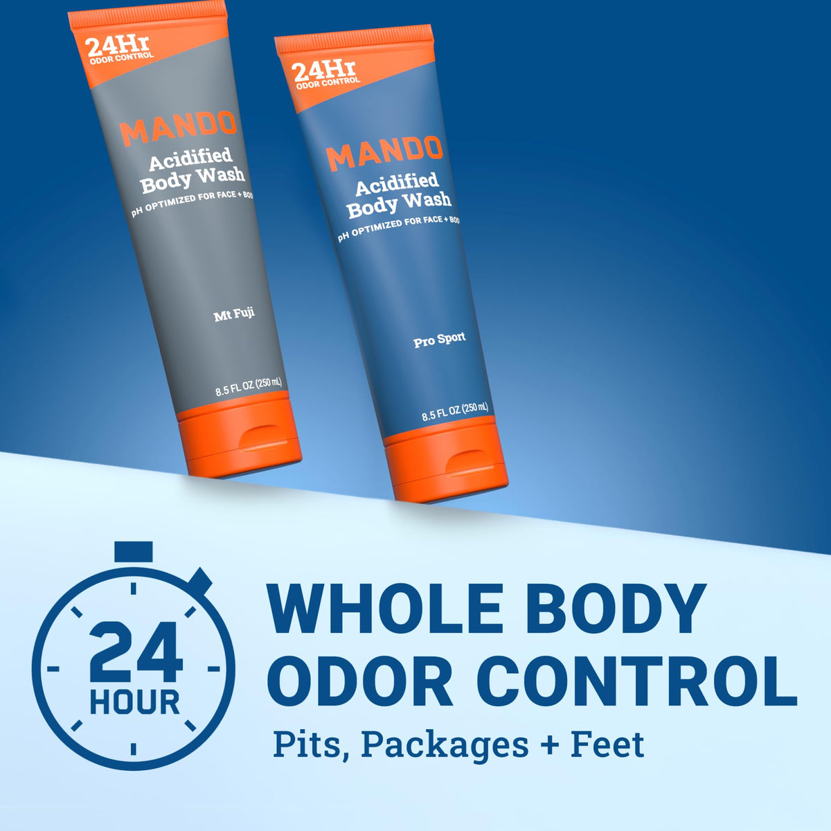Mando Gel Douche 8,5 oz vue arrière avec ingrédients