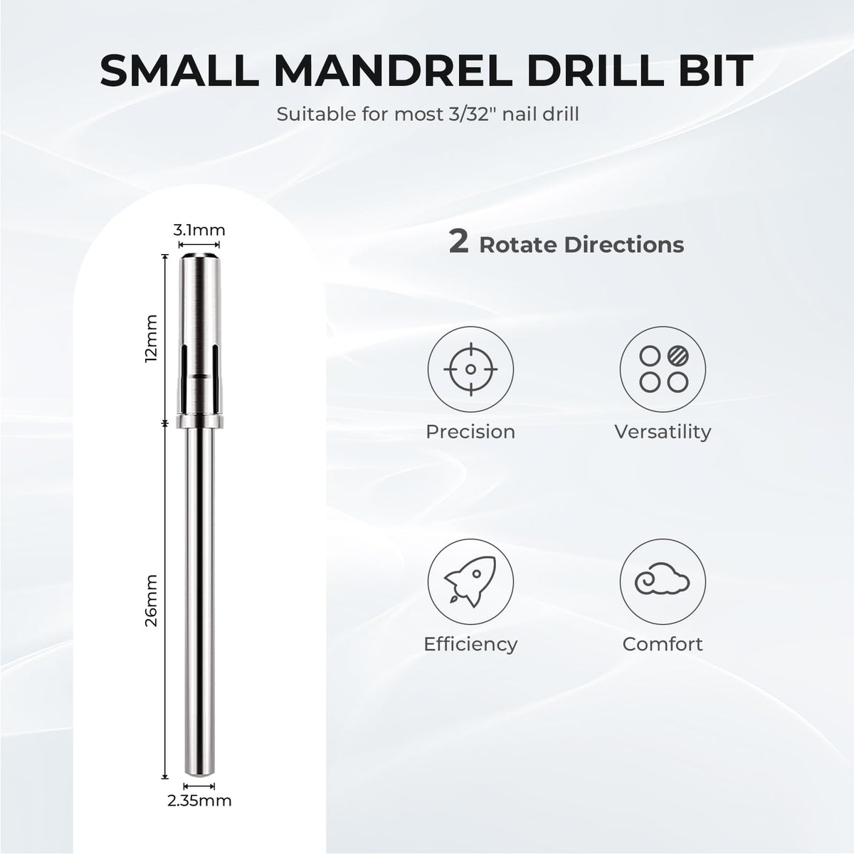 Mandrin Lavinda 3/32'' avec bande de ponçage installée