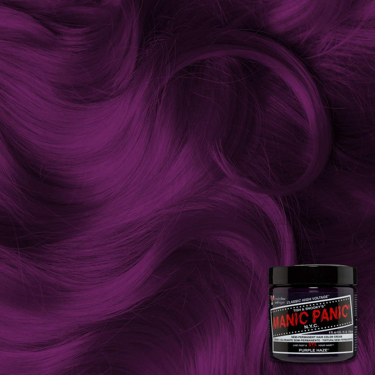 MANIC PANIC Purple Haze couleur cheveux après application