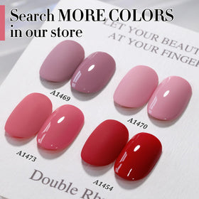 Manucure avec gel polish Double Rhythm Rose Pink en cours