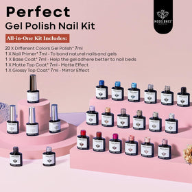 Manucure avec kit de vernis gel modelones sur table
