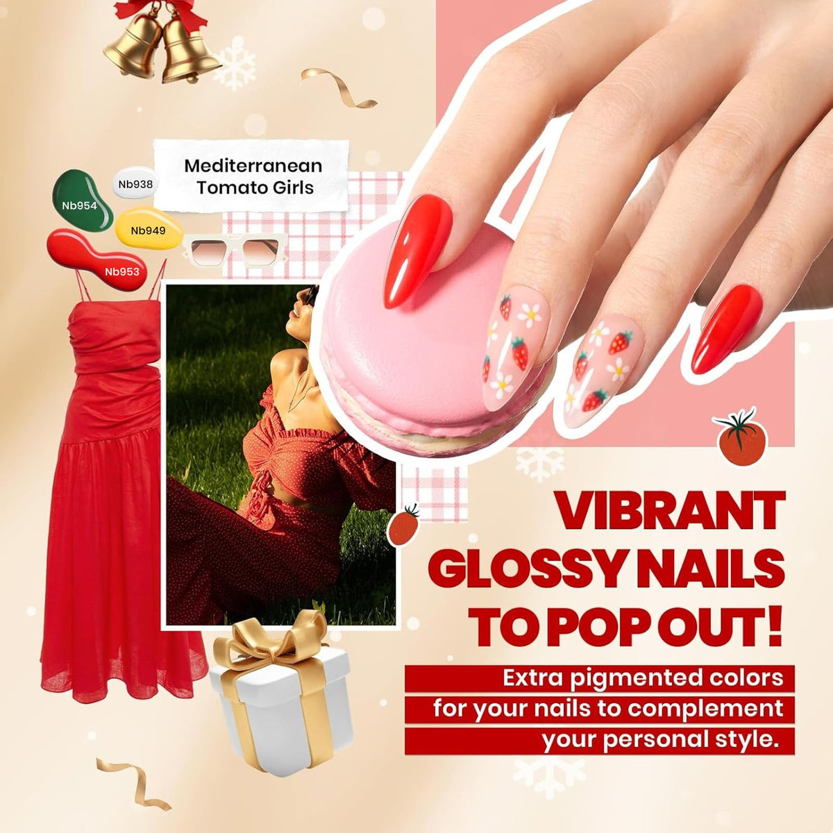 manucure avec vernis beetles et accents noirs