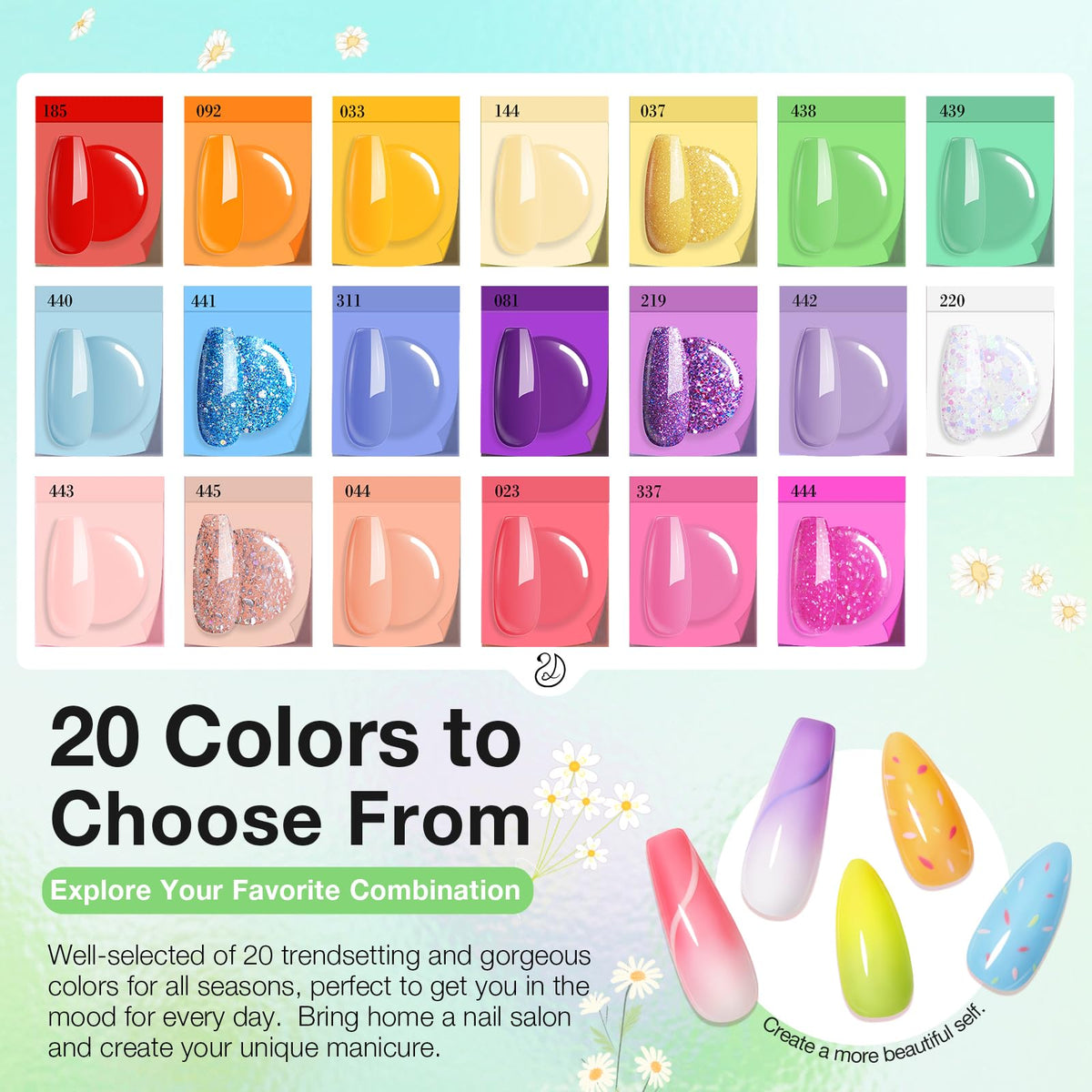 Manucure colorée réalisée avec le kit AZUREBEAUTY