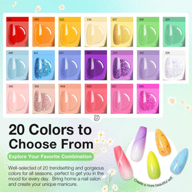 Manucure colorée réalisée avec le kit AZUREBEAUTY