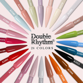 Manucure colorée réalisée avec le kit Double Rhythm