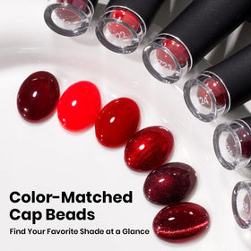 Manucure élégante réalisée avec le kit de vernis gel rouge gala