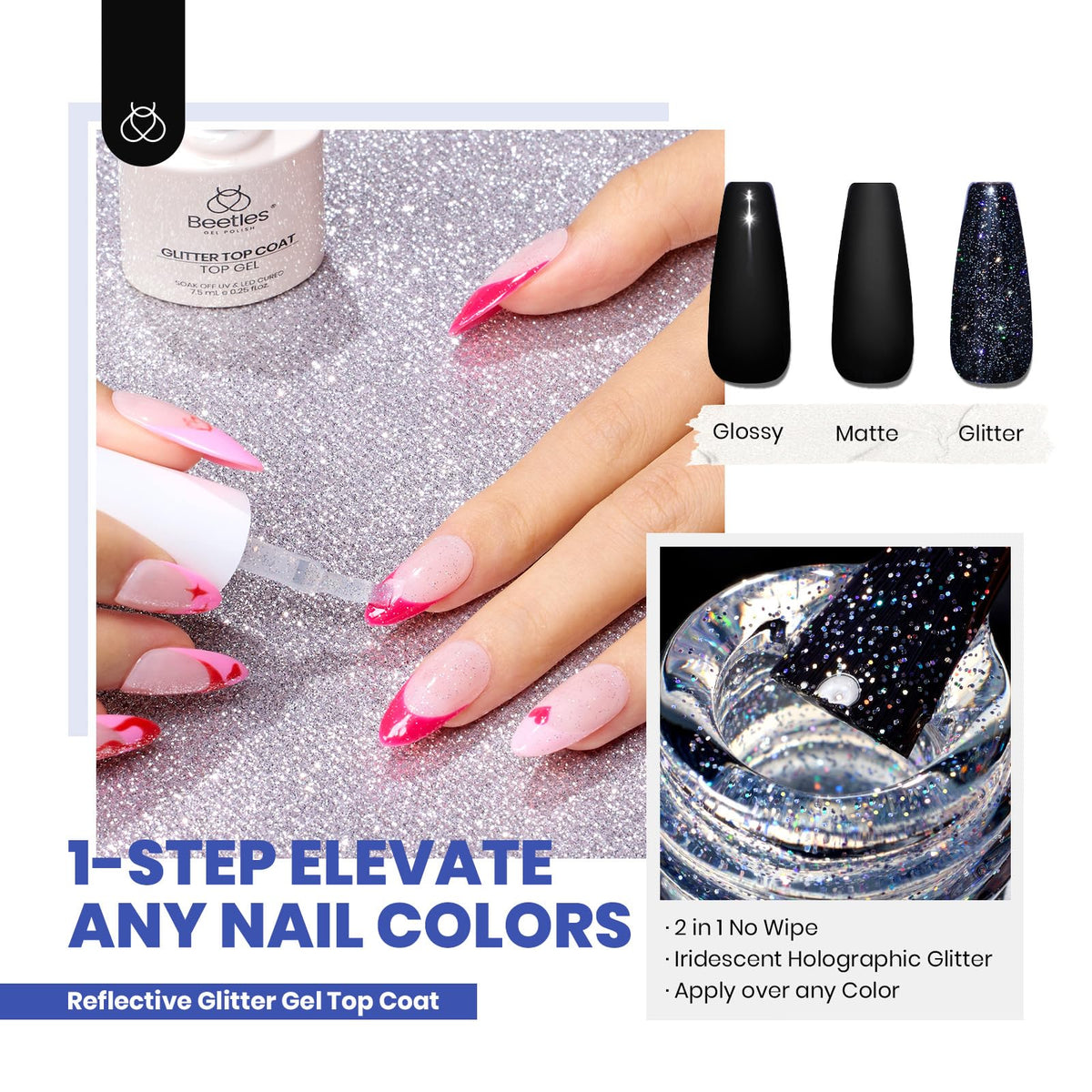 Manucure réalisée avec le kit de vernis gel beetles en couleurs d'automne