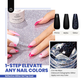 Manucure réalisée avec le kit de vernis gel beetles en couleurs d'automne