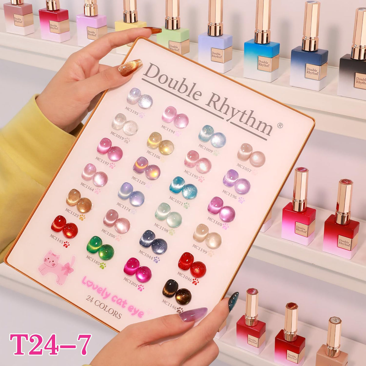Manucure réalisée avec le kit de vernis gel Cat Eye