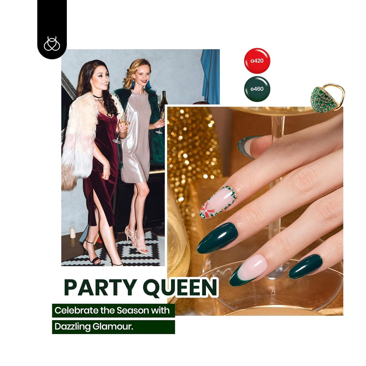 Manucure terminée avec le vernis à ongles beetles