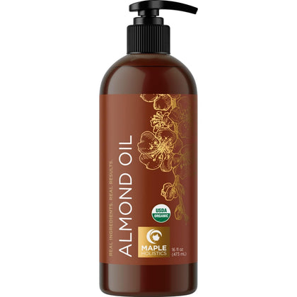 Maple Holistics huile d'amande douce bio 16oz vue avant