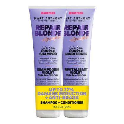 Marc Anthony Shampoo et Après-Shampooing Réparateur Blonde 555g vue de face