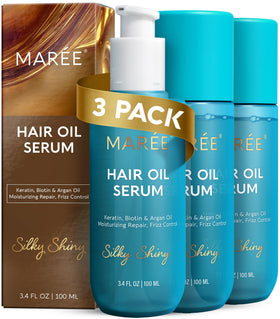 MAREE Huile pour Cheveux Frisés 3 PACK devant avec huile d'argan