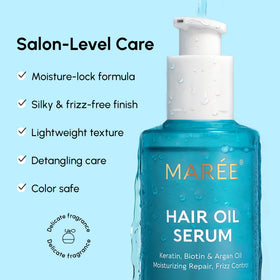 MAREE Huile pour Cheveux Frisés 3 PACK en utilisation sur cheveux