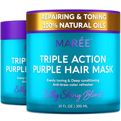 MAREE Masque Capillaire Hydratant 10 Fl Oz pot violet vue avant