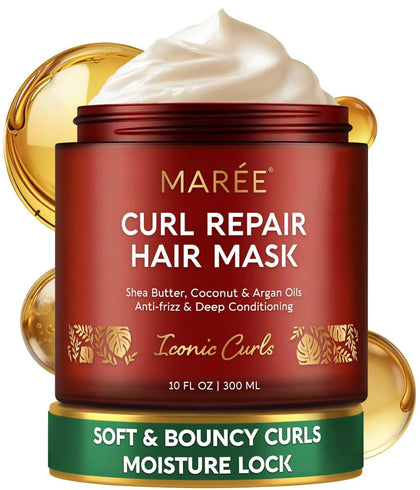 MAREE Masque Capillaire Hydratant 408g vue avant avec couvercle beige