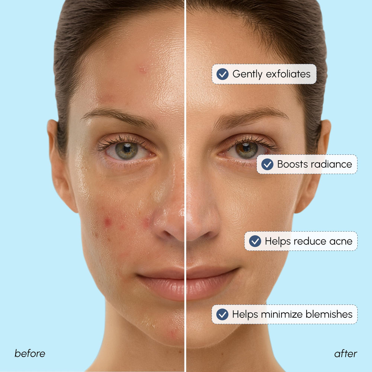 MAREE Tonique Exfoliant Acide Glycolique, application sur peau