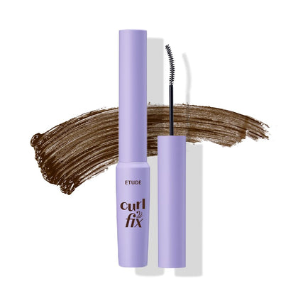Mascara ETUDE Curl Fix brun vue de face avec brosse ultra-fine