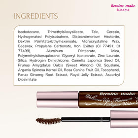 Mascara Heroine Make sur une table de maquillage.