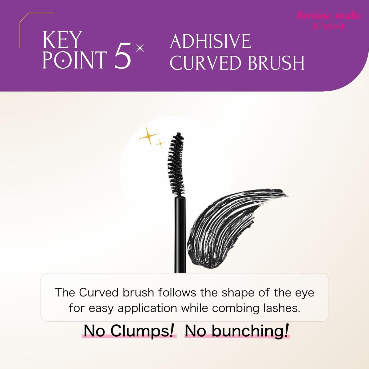Mascara Heroine Make Volume & Courbure avec fleurs en arrière-plan.