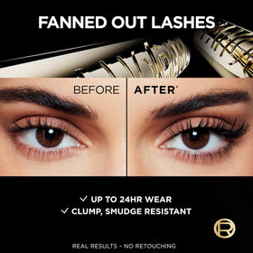 Mascara L'Oreal Paris Voluminous Panorama en noir sur fond blanc