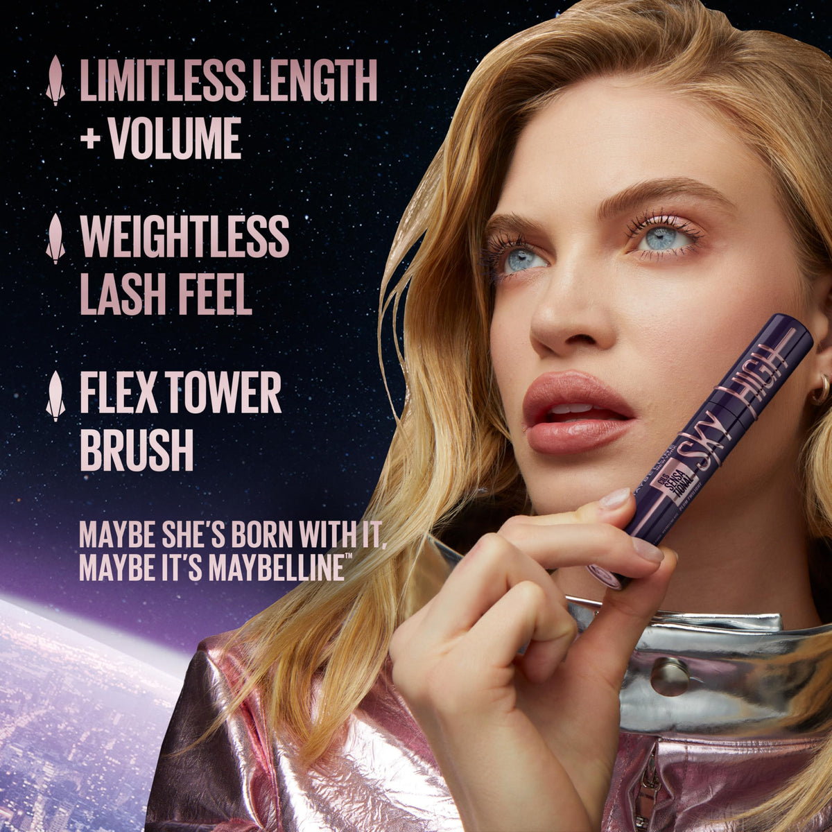 Mascara MAYBELLINE Sky High Cosmic Black dans sa boîte