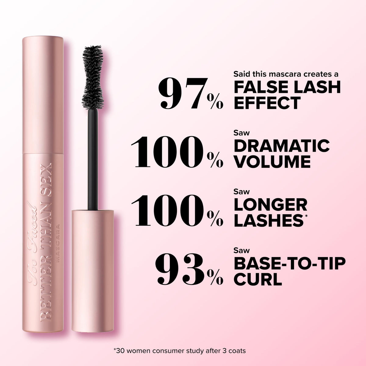 Mascara Too Faced Better Than Sex 20g sur fond blanc