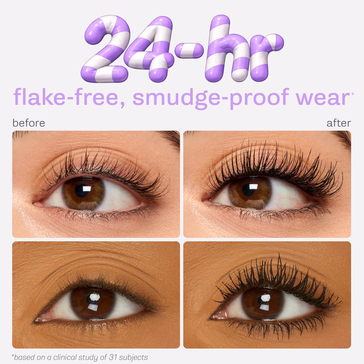 Mascara tubing tarte 24h navy avec échantillon de couleur