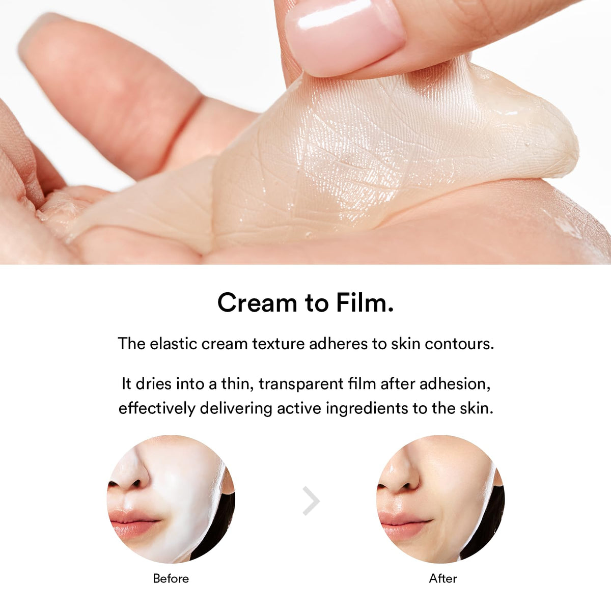 Masque Abib en cours d'application sur le visage