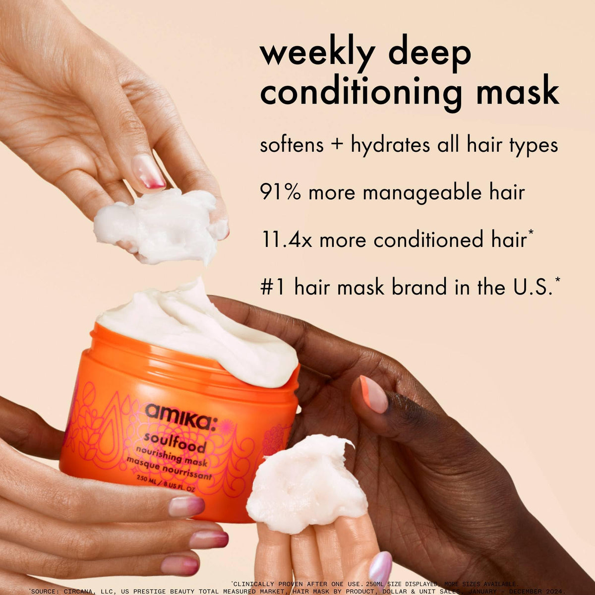 Masque Amika Soulfood 250ml avec texture crémeuse