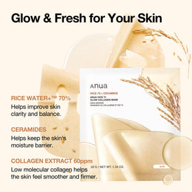 Masque ANUA au collagène 70 Glow, texture hydrogel