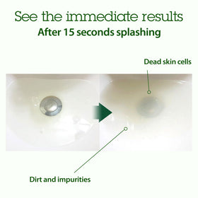 Masque BLITHE Patting Splash Mask Thé Vert en usage sur le visage