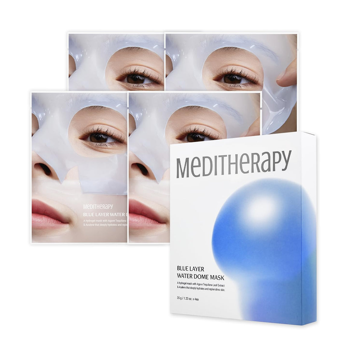 Masque Bluelayer Water Dome MEDITHERAPY vue avant avec emballage